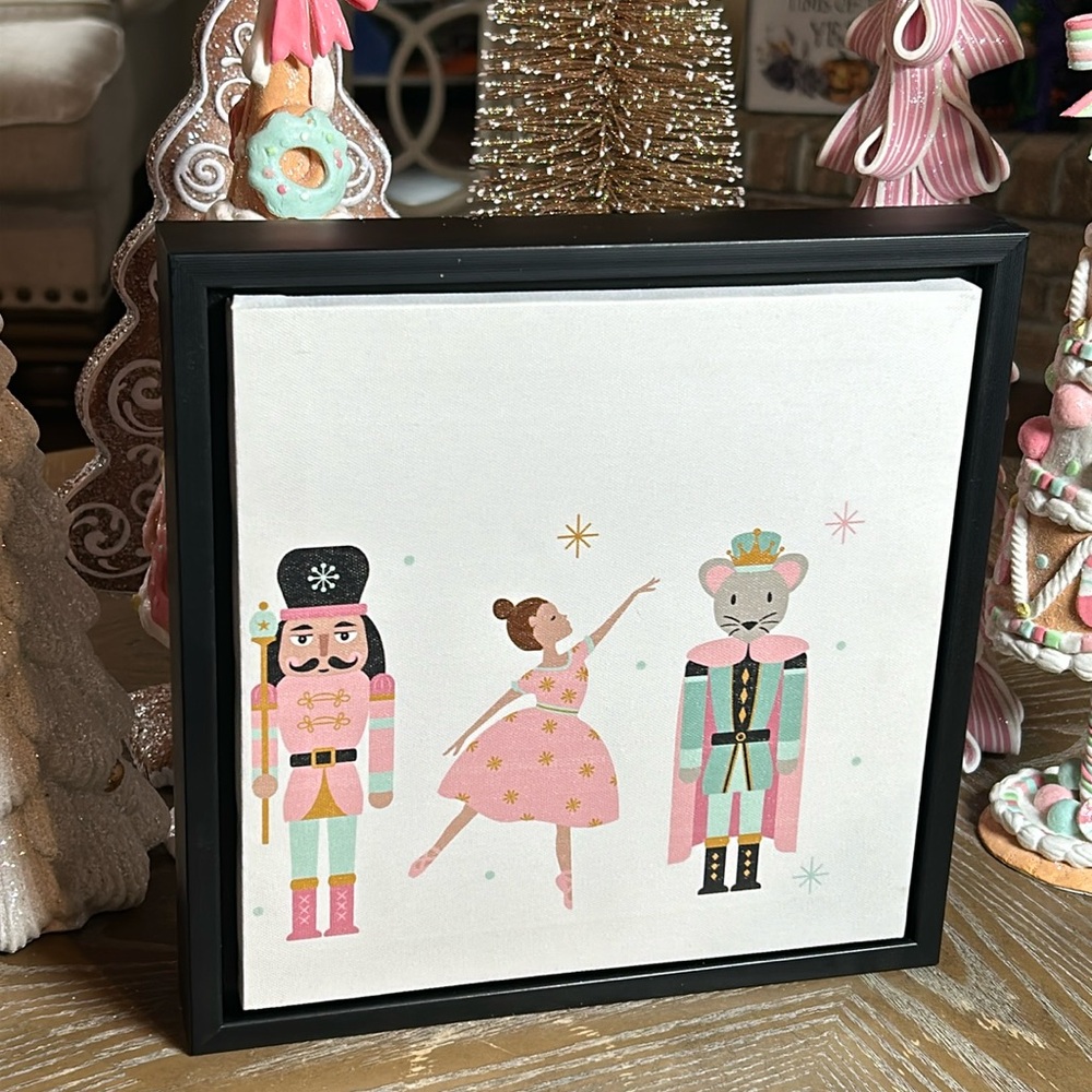 NEW! Framed Classic Christmas Holiday Nutcracker Ballet Soldier Canvas Print
